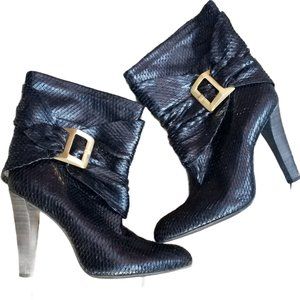 BCBGMaxAzaria Snakeskin Cuffed Boots (Size 8.5B)